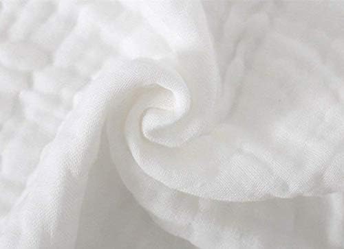 Baby Towels Muslin Bath Towel 3Pack Infant Towels for Newborn Boy Girl 6 Layers Ultra Soft Cotton Toddler Towel for Baby's Delicate Skin 40x 40 Inch (White & Pink)