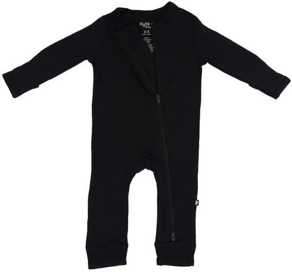 KYTE BABY Soft Bamboo Rayon Rompers, Zipper Closure, 0-24 Months (3-6 Months, Midnight)
