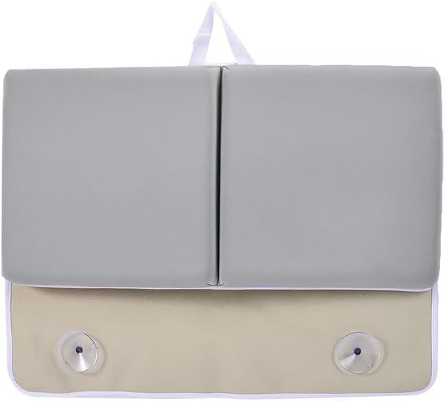 Water-Resistant Baby Bath Kneeler and Elbow Rest Pad Set, Soft Bathtub Kneeling Pad for Bathing Baby with Toys Pocket, Tub Knee Cushion Mat for First Time Mom Newborn Bath Time Essentials, Grey