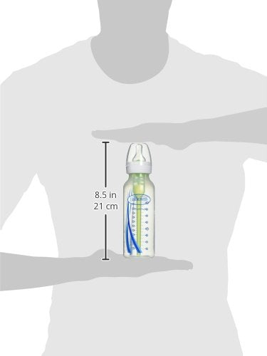 Dr. Brown's Natural Flow Anti-Colic Options+ Narrow Baby Bottle, 8 oz/250 mL, with Level 1 Slow Flow Nipples, 0m+, 24 Pack