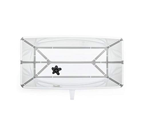 Stokke Flexi Bath Portable X-Large Baby Bathtub with Heat-Sensitive Plug, White Grey