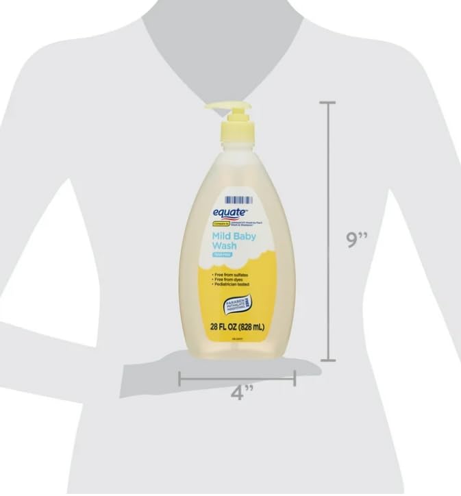 Equ~ate Baby Tear-Free Mild Baby Wash, 28 fl oz, Wash & Shampoo (1pack)
