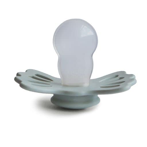 FRIGG Lucky Symmetrical SilkySoft Silicone Baby Pacifier | Made in Denmark | BPA-Free (Sage/Silver Gray, 6-18 Months)