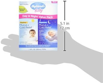 Hyland's Baby Mucus and Cold Relief, Day & Night Value, Infant and Baby Cold Medicine, Decongestant & Cough Relief, 4 Fl Oz, (Pack of 4)