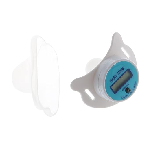 High Accuracy Thermometer LCD Display Nipple-Shaped Pacifier Babies's Heating Fever Monitor Gauge Pink/Blue Digital for Baby Oral Mouth Temperature Measuring Nipple