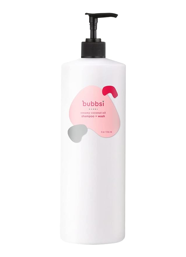 Bubbsi Creamy Coconut Oil Baby Shampoo & Wash | Light Natural Scent | Won't irritate eyes | Organic Coconut Oil + Shea | Gentle, Sulfate-free, Nourishing | Cradle Cap, Eczema (Refill Size, 32oz)