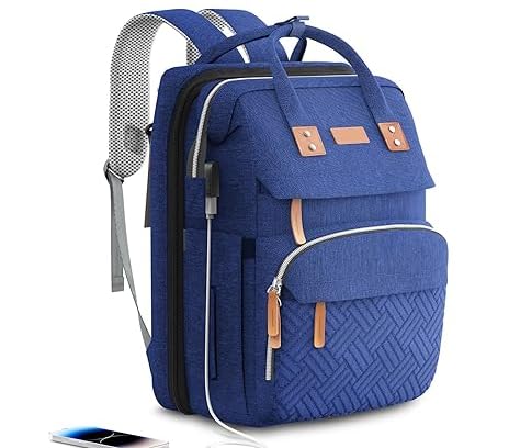 Diaper Bag Backpack with Changing Station, Large Diaper Bag, Multifunctional Diaper Bag, Blue