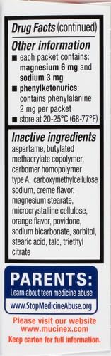Mucinex Children's Chest Congestion Expectorant and Cough Suppressant Mini-Melts, Orange Cream, 12 Count (Packaging May Vary) (Pack of 2)