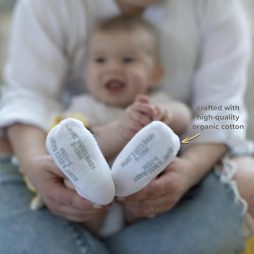 Burt's Bees Baby Baby Girls' Ankle Socks with Non-Slip Grips (6-Pack)