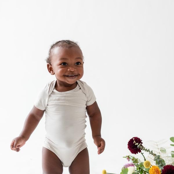 KYTE BABY Short Sleeve Unisex Baby Bodysuits, Rayon Made From Bamboo Material