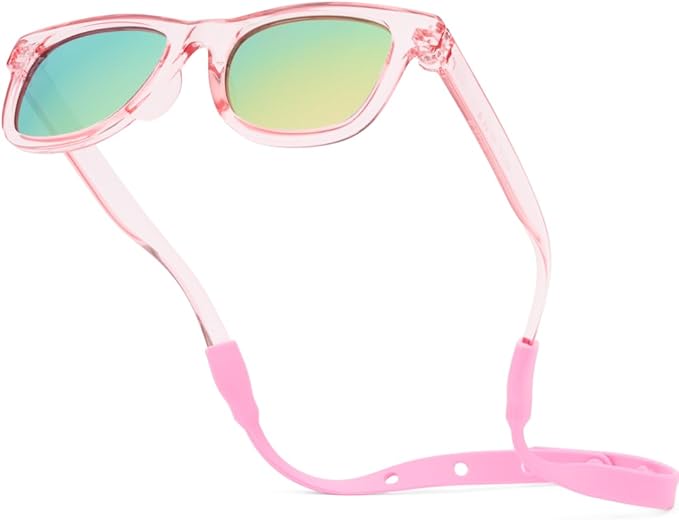 Polarized Baby Sunglasses With Strap - Unbreakable Flexible Infant Sunglasses For Toddlers Newborns 0-24 Months