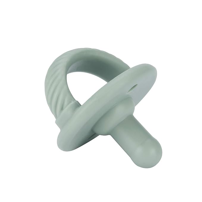 Itzy Ritzy Silicone Pacifiers for Ages 6-18 Months - Itzy Soother Pacifiers Feature Collapsible Handle & Two Air Holes for Added Safety; Set of 2 in Agave & Succulent
