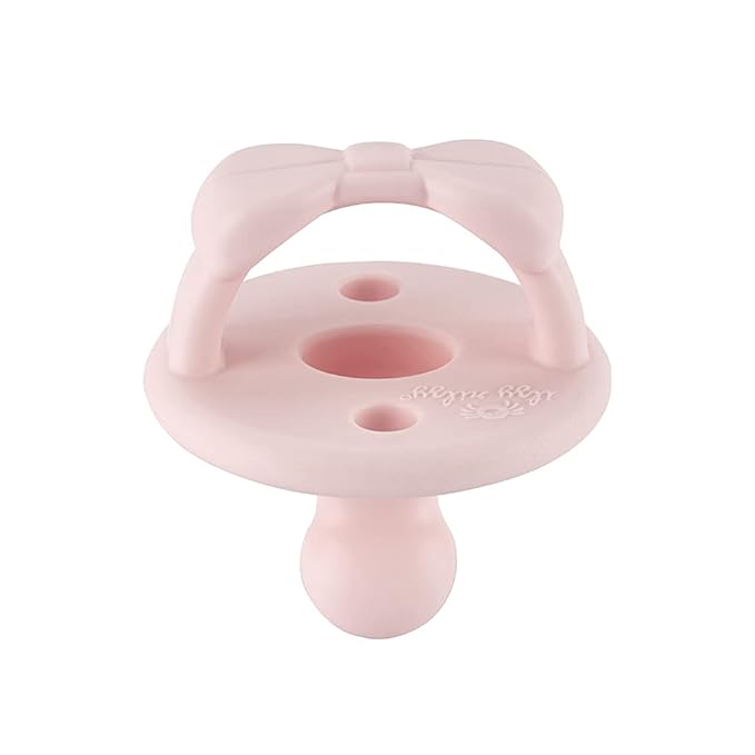 Itzy Ritzy Silicone Orthodontic Pacifiers - Itzy Soother Pacifiers with Collapsible Handle & Two Air Holes for Added Safety, Baby Pacifier For Ages 0-6 Months (Ballet Slipper & Primrose)