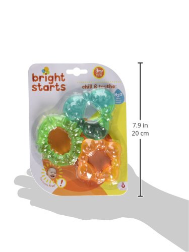 Bright Starts Chill & Teethe Water-Filled BPA-Free Baby Teething Toy, Ages 3 Months+ (Pack of 2)