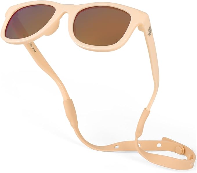 Polarized Baby Sunglasses With Strap - Unbreakable Flexible Infant Sunglasses For Toddlers Newborns 0-24 Months