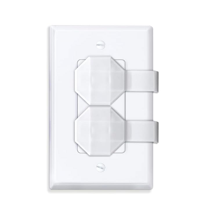 Outlet Covers Baby Proofing (6 Pack) – Always-Connected Child Proof Outlet Plug Covers for Electrical Outlets – Easy Install Baby Outlet Covers, 12-Outlet Coverage