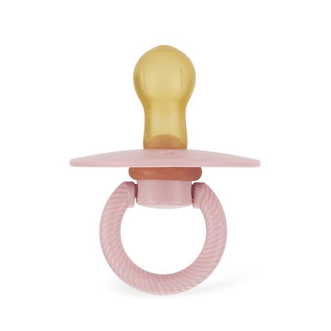 Itzy Ritzy Natural Rubber Newborn Pacifiers – Baby Pacifiers with Cherry-Shaped Nipple & Large Air Holes for Added Safety; Binkies in Blossom & Rosewood (Ages 0 – 6 Months) (Pack of 2)