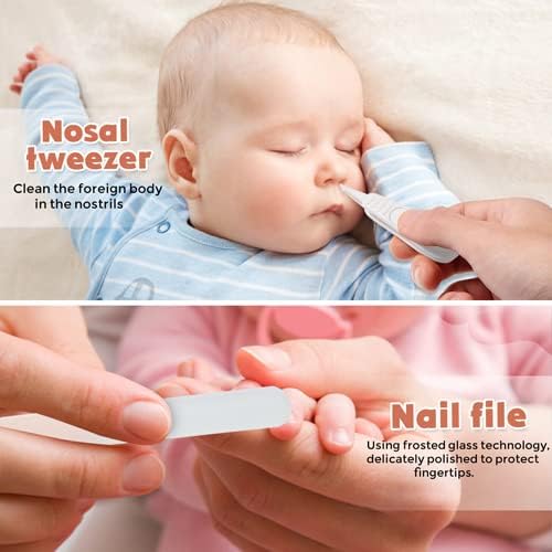 6-in-1 Baby Grooming Set, Natural Wooden Hairbrush and Comb, Nail Clippers,Nail Scissors, Nail File and Tweezers for Kids and Newborns in Nice Gift Box
