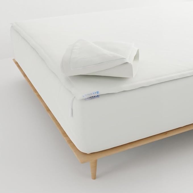 QuickZip Fitted Sheet & Zip Sheet Bundle: Easy to Change, Won't Pop Off - Soft Percale 400 TC 100% Cotton - 15' Deep Pockets Twin XL, Ivory
