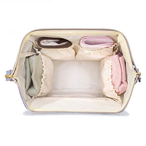 Personalized Large Diaper Bag Knapsack/Tote Bag/Backpack -Custom Monogram Embroidered for Infant/Baby Bag/ (Lavender/Grey)