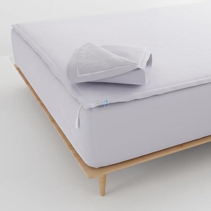 QuickZip Fitted Plus Spare Bundle: 1 Fitted & 1 Zip Sheet - Easy Change, Won't Pop Off - Soft Percale 400 TC 100% Cotton - 16' Deep Pockets Queen Size Sheets Lavender