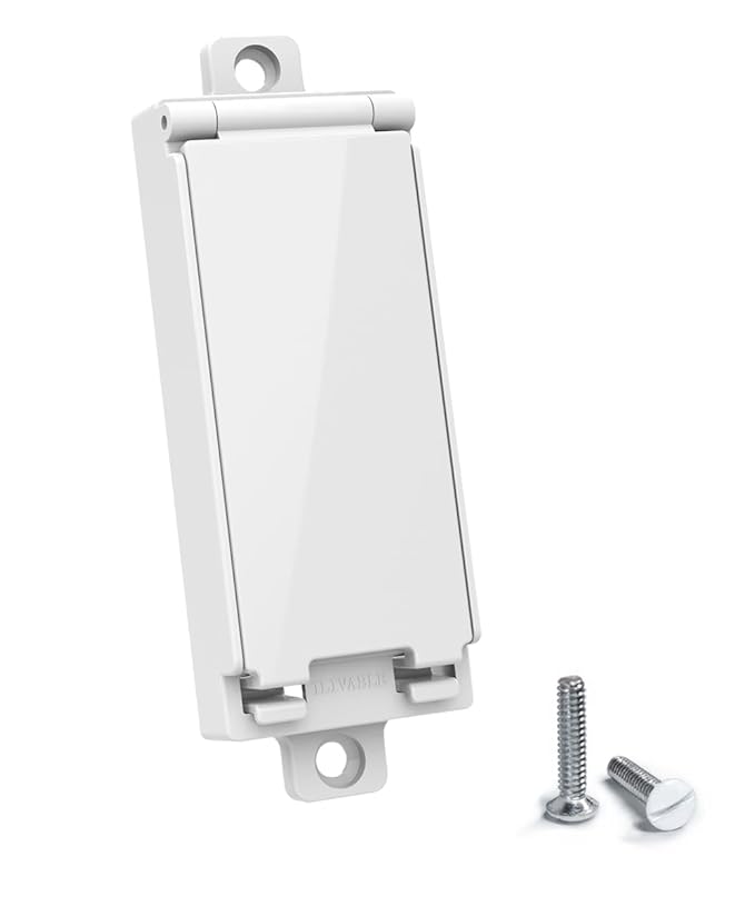 Rocker Light Switch Guard, ILIVABLE Child Proof Switch Plate Cover Prevents Kids or Accidental Turned On/Off Switch While Allowing Access (White, 1 Pack)