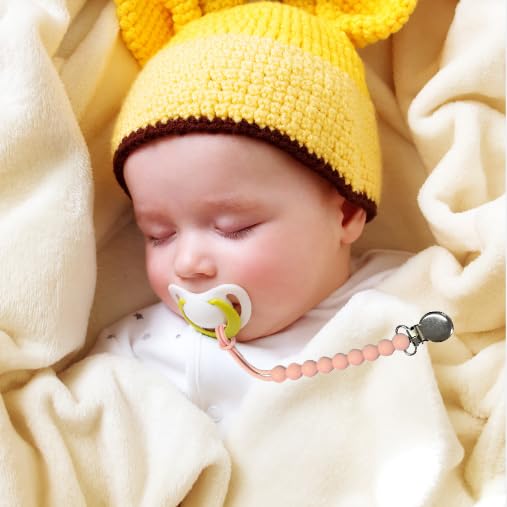 Pacifier Clip Baby Girls - MORIBOX Paci Clip Soothe Baby Binky Holder for Shower Birthday Gift 2 Pack