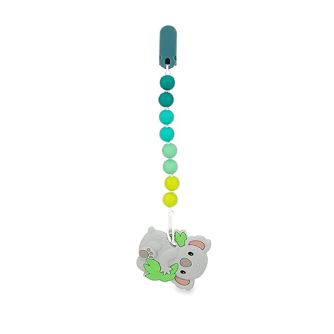 Nuby All Silicone Teether with Bonus Silicone Pacifinder with Clip - 3+ Months, 1pk, Koala