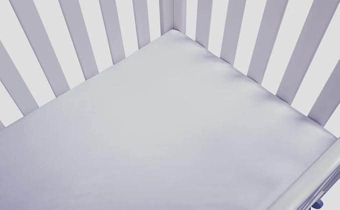 Satin Pack and Play Sheets Fitted Compatible with 4moms Breeze Plus Playard and Other Large Playpen Mattress Protect for Baby Hair and Skin, Grey & Pink