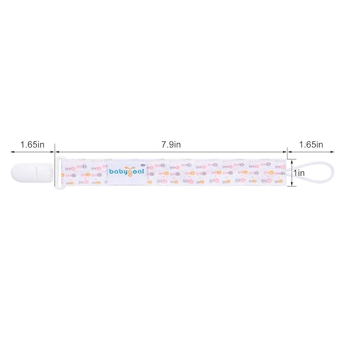 babygoal Pacifier Clips, 6 Pack Binky Paci Holder Leashes Fits for Most Pacifiers and Binkies 6PS35