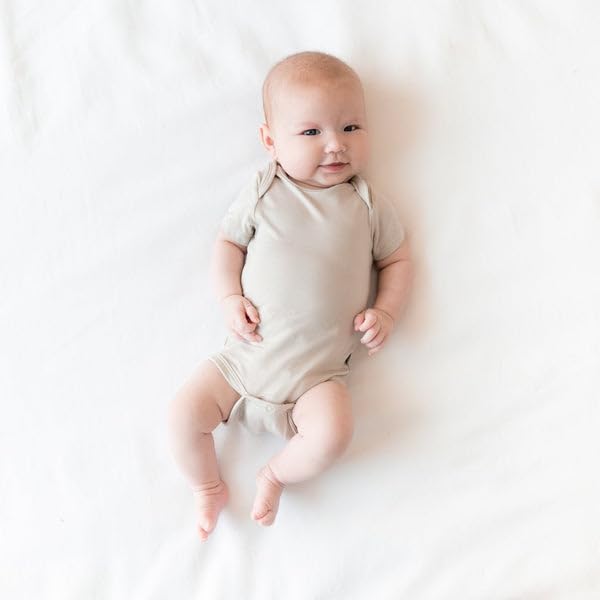 KYTE BABY Short Sleeve Unisex Baby Bodysuits, Rayon Made From Bamboo Material