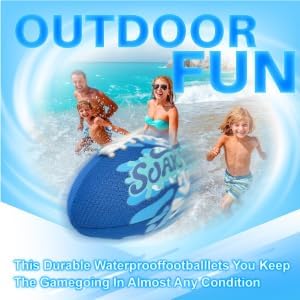 SOAK 9-Inch Water Football – Waterproof Foam Ball for Pool, Beach & Lake Games, Kids Ages and Adults, Outdoor Family Toy