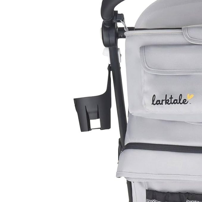 Larktale Caravan Coupe V2, Compact Stroller Wagon with Reclining Seats for 2 Kids, Gray/Green