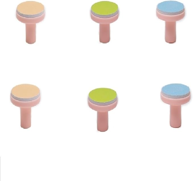 Replacement Pads for Electric Baby Nail Trimmer Grinding Heads Polish Disc for Standard Nail File Clippers Filer Cutter Grooming Kit Pink Base 6PCS