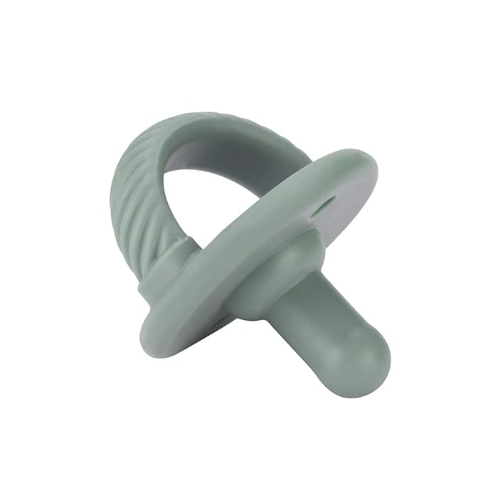 Itzy Ritzy Silicone Pacifiers for Ages 6-18 Months - Itzy Soother Pacifiers Feature Collapsible Handle & Two Air Holes for Added Safety; Set of 2 in Agave & Succulent