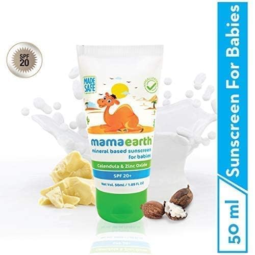 Mamaearth Mineral Based SPF 20+ Baby Sunscreen (1.69 Fl Oz (Pack of 1))