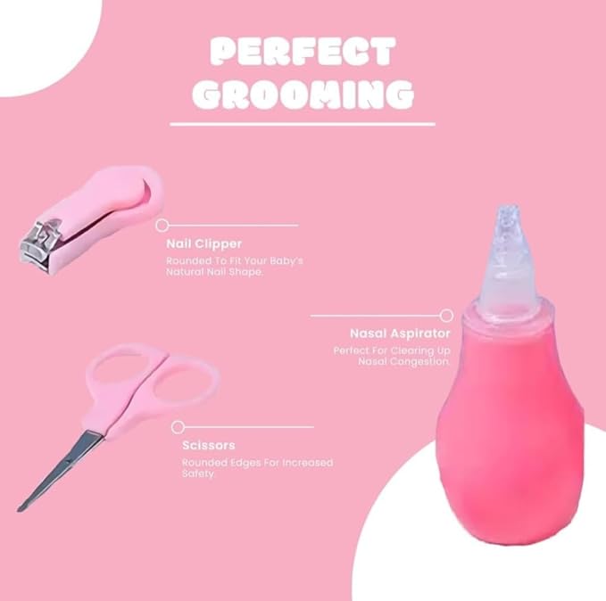 10 PCS Baby Grooming Health Care KIT for Newborns and Toddlers(Pink),Ideal for Travelling & Home Use
