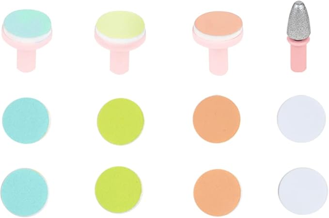 Fansidi Electric Baby Nail File Replacement Pads- Electric Baby Nail Trimmer Clipper Sandpaper Pads (Pink)