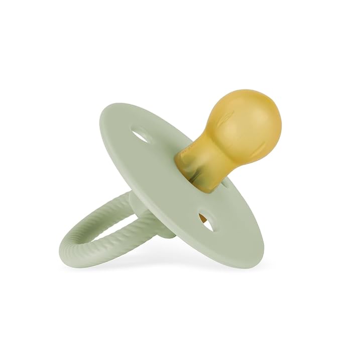 Itzy Ritzy Natural Rubber Newborn Pacifiers (Set of 2) – Baby Pacifiers with Cherry-Shaped Nipple & Large Air Holes for Added Safety; Set of 2 Binkies in Succulent & Agave (Ages 0 – 6 Months)