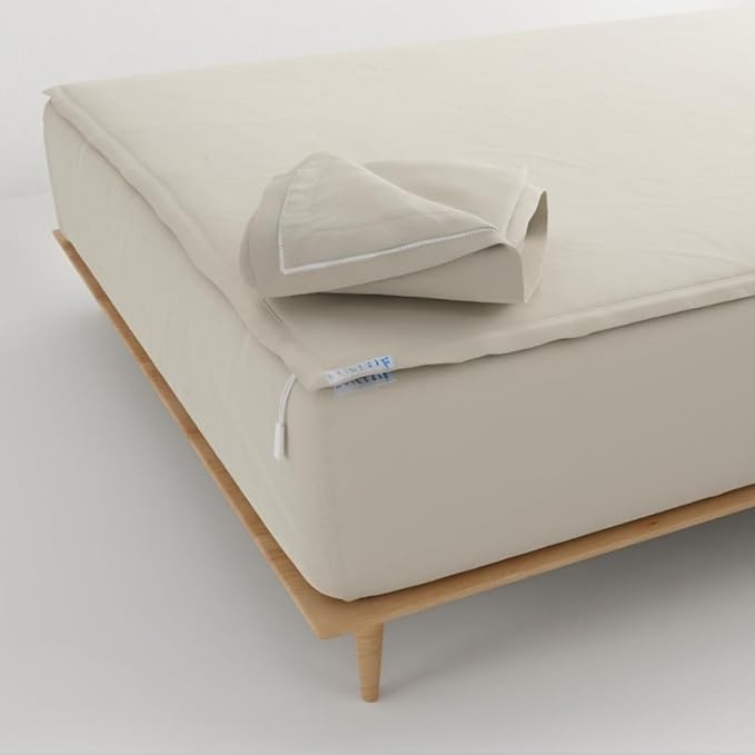 QuickZip Fitted Plus Spare Bundle: 1 Fitted Sheet (Base + Zip Sheet) & 1 Zip Sheet - Easy to Change, Won’t Pop Off - Soft Sateen 400 TC 100% Cotton - 16” Deep Pockets Queen Size Sheets – Sand