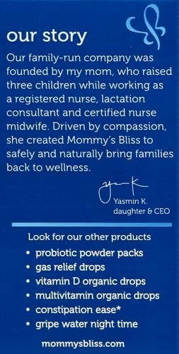 Mommy's Bliss Baby Probiotic Drops + Vitamin D, Supports Digestive Health and Immunity, 400IU Vitamin D for Healthy Bone Development, Newborns +, Flavorless, 0.34 Fl Oz (30 Servings) (Pack of 2)