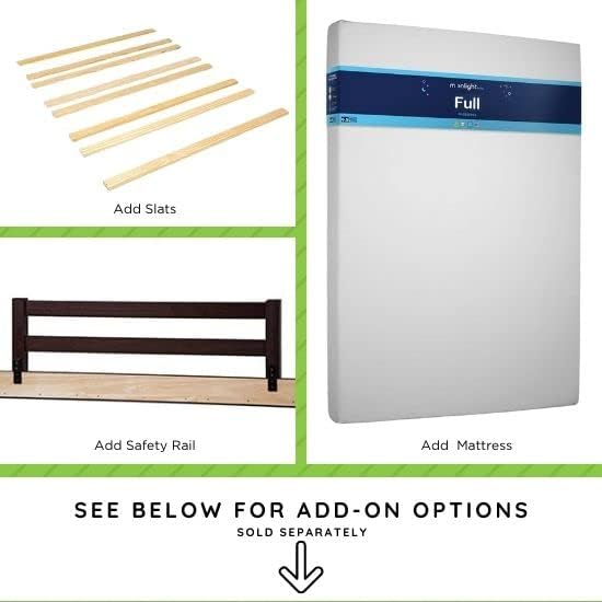 Full-Size Conversion Kit Bed Rails for Sorelle Convertible Cribs - Solid Wood Rail - Toddler and Adult Bed Rail for Full-Size Beds - Essential Nursery & Baby Furniture (Model #215, Grigio)