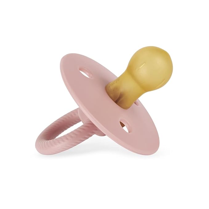 Itzy Ritzy Natural Rubber Newborn Pacifiers – Baby Pacifiers with Cherry-Shaped Nipple & Large Air Holes for Added Safety; Binkies in Blossom & Rosewood (Ages 0 – 6 Months) (Pack of 2)