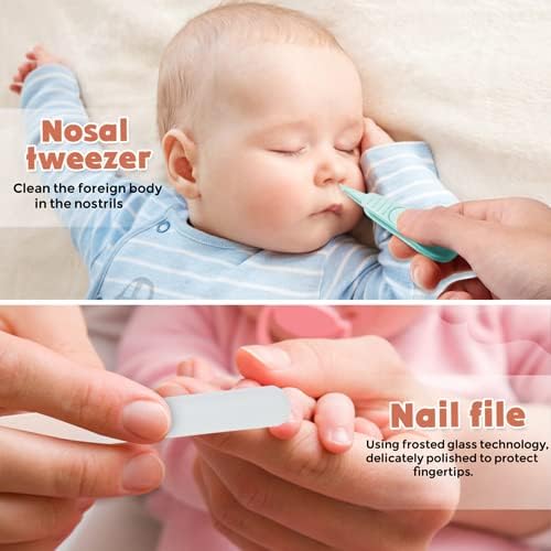 6-in-1 Baby Grooming Set, Natural Wooden Hairbrush and Comb, Nail Clippers,Nail Scissors, Nail File and Tweezers for Kids and Newborns in Nice Gift Box