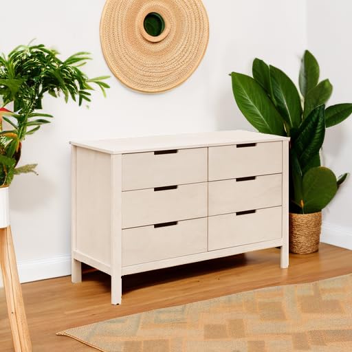 Carter's by Colby 6-Drawer Baby Dresser for Bedroom - Kids Dresser for Boys & Girls - Double Chest of Drawers for Nursery - Versatile Wooden Dresser for Living Room & Hallway - Washed Natural