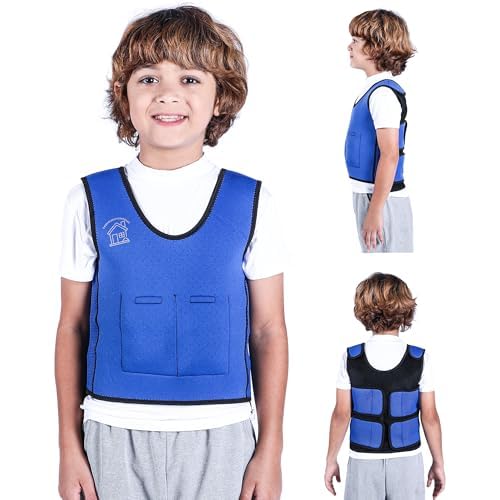 Sensory Compression Vest, Weighted vest, Calming Vest for Kids with ADHD, Weighted Jacket for Anxiety, Highly Adjustable, From Elementary to Highschool, Keeps safe and Secure Feeling For Your Child.
