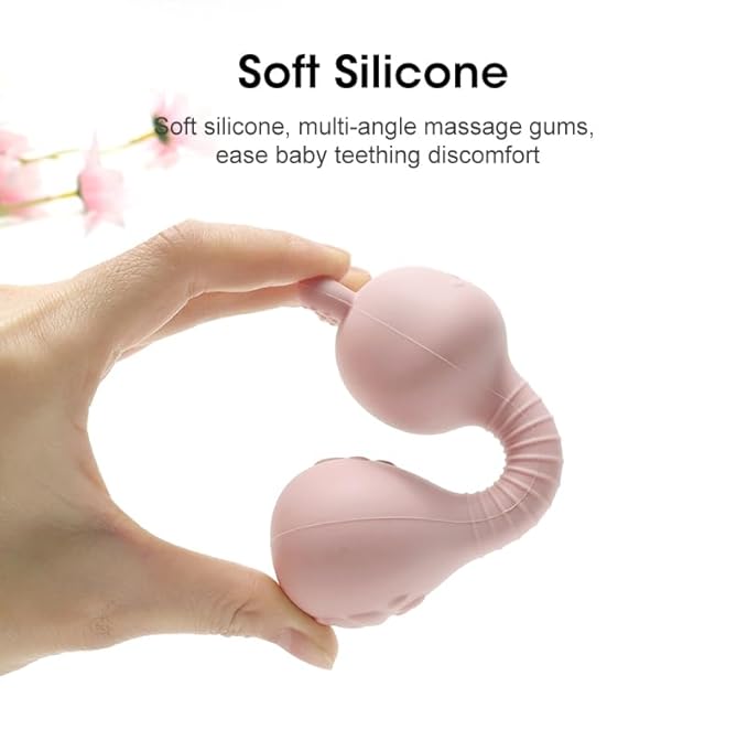 Baby Teether and Rattle Toy Set, BPA-Free, Food-Grade Silicone, Easy-Grip Teething Rattle for Babies, Soothing Teething Toy, Infant Sensory Toy for 3-24 Months (Cat)