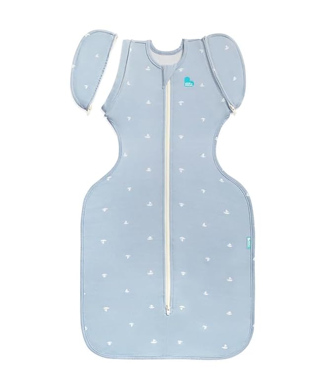 Love to Dream Swaddle Up Transition Bag Bamboo, Arms Up Position, Soft and Sustainable Bamboo Fabric - Sleep Bag - 1.0 TOG - (20-24°C) Ideal for Moderate Temps (Boats Mist, Large, 8.5–11kg