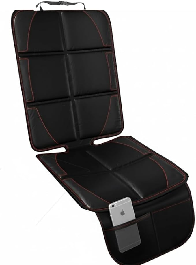 Japard Car Seat Protector for Baby Child Car Seats, Anti Skid Pad Cover Mat for Under Carseat to Protect Automotive Vehicle PVC Leather Oxford Cloth Upholstery (1 PCS)
