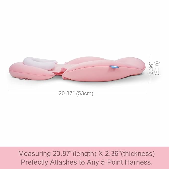 COOLBEBE New 2-in-1 Babybody Pad for Baby Newborn Infants - Extra Soft Stroller Cushion Pads Car Seat Insert, Perfect for Carseats, Strollers, Swings, Pink